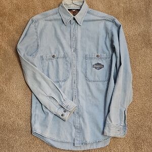 Harley-Davidson light Blue Denim Shirt GUC size M
